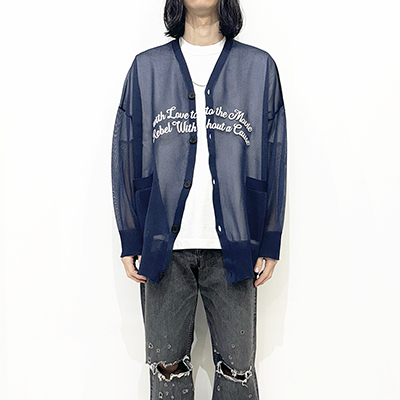 DAIRIKU [ "Letter" Skeleton Cardigan ] Skeleton Navy