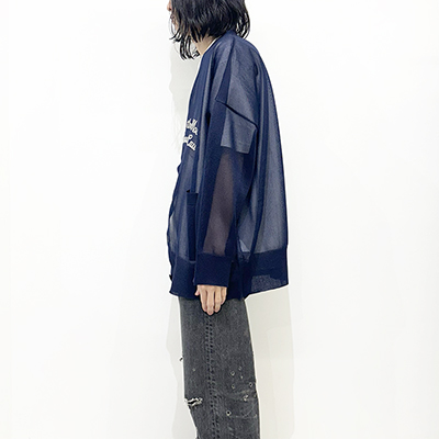 DAIRIKU [ "Letter" Skeleton Cardigan ] Skeleton Navy