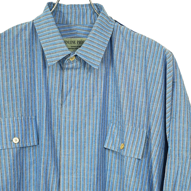 ESSAY [ DRAPE SHIRT (SH-2) ] SAX STRIPE | ロイド・エフダブリュー 