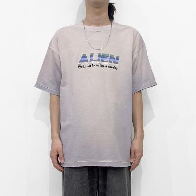 DAIRIKU [ "Alien" Vintage Wash H-S Tee ] Vintage Purple