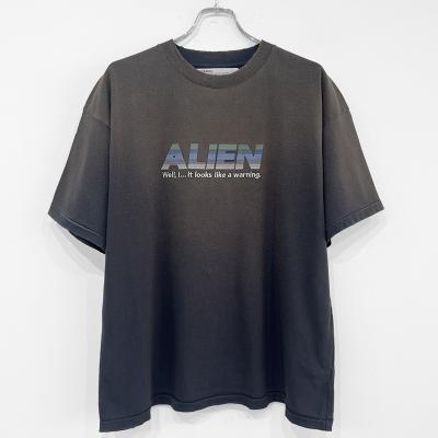 DAIRIKU [ "Alien" Vintage Wash H-S Tee ] Vintage Navy