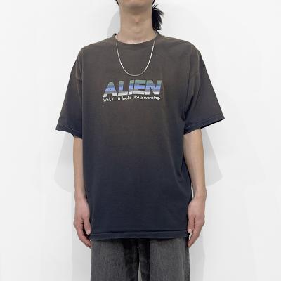 DAIRIKU [ "Alien" Vintage Wash H-S Tee ] Vintage Navy