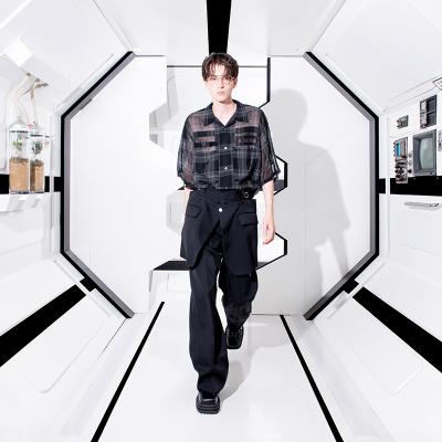 DAIRIKU [ "Astronaut" Check H-S Shirt ] Black&Grey
