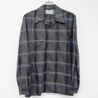 SUGARHILL [ OMBRE PLAID OPEN COLLAR SHIRTS ] STAGGER DARK PURPLE