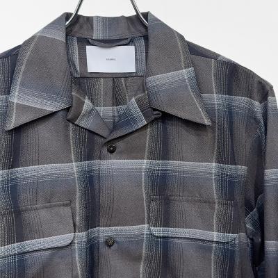 SUGARHILL [ OMBRE PLAID OPEN COLLAR SHIRTS ] STAGGER DARK PURPLE