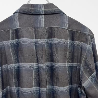 SUGARHILL [ OMBRE PLAID OPEN COLLAR SHIRTS ] STAGGER DARK PURPLE