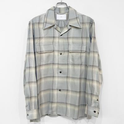 SUGARHILL [ OMBRE PLAID OPEN COLLAR SHIRTS ] STAGGER SMOKE BLUE