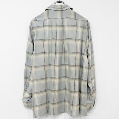 SUGARHILL [ OMBRE PLAID OPEN COLLAR SHIRTS ] STAGGER SMOKE BLUE