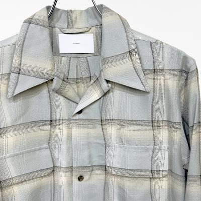 SUGARHILL [ OMBRE PLAID OPEN COLLAR SHIRTS ] STAGGER SMOKE BLUE