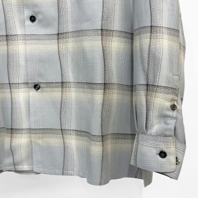 SUGARHILL [ OMBRE PLAID OPEN COLLAR SHIRTS ] STAGGER SMOKE BLUE