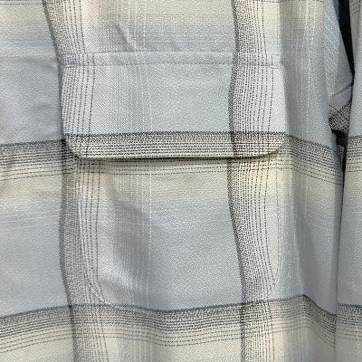 SUGARHILL [ OMBRE PLAID OPEN COLLAR SHIRTS ] STAGGER SMOKE BLUE