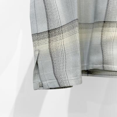 SUGARHILL [ OMBRE PLAID OPEN COLLAR SHIRTS ] STAGGER SMOKE BLUE