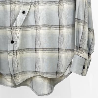 SUGARHILL [ OMBRE PLAID STAGGER SHIRTS ] SMOKE BLUE
