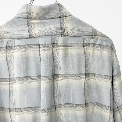 SUGARHILL [ OMBRE PLAID STAGGER SHIRTS ] SMOKE BLUE