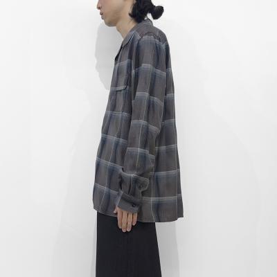 SUGARHILL [ OMBRE PLAID OPEN COLLAR SHIRTS ] STAGGER DARK PURPLE