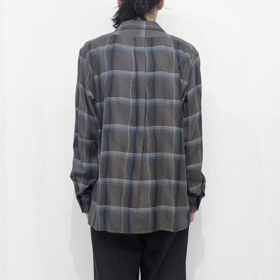 SUGARHILL [ OMBRE PLAID OPEN COLLAR SHIRTS ] STAGGER DARK PURPLE