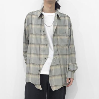 SUGARHILL [ OMBRE PLAID STAGGER SHIRTS ] SMOKE BLUE