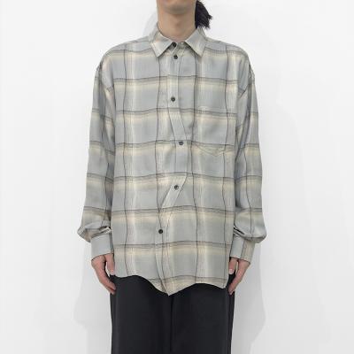 SUGARHILL [ OMBRE PLAID STAGGER SHIRTS ] SMOKE BLUE