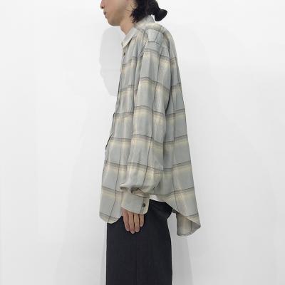 SUGARHILL [ OMBRE PLAID STAGGER SHIRTS ] SMOKE BLUE