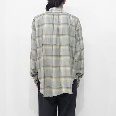 SUGARHILL [ OMBRE PLAID STAGGER SHIRTS ] SMOKE BLUE