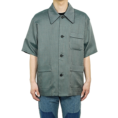 MATSUFUJI [ Dobby Weave Short Sleeve Shirt ] GREEN