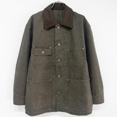 URU [ COTTON CANVAS COVERALL JACKET ] L.BROWN