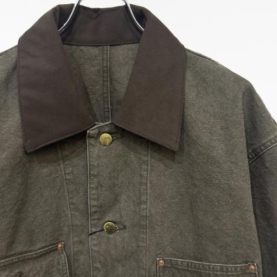 URU [ COTTON CANVAS COVERALL JACKET ] L.BROWN