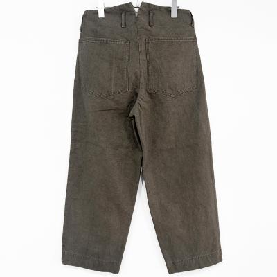 URU [ COTTON CANVAS STRAIGHT PANTS ] L.BROWN