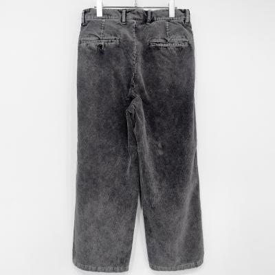 URU [ COTTON POLYESTER CORDUROY 2 TUCK PANTS ] F.BLACK