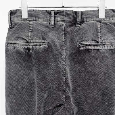 URU [ COTTON POLYESTER CORDUROY 2 TUCK PANTS ] F.BLACK