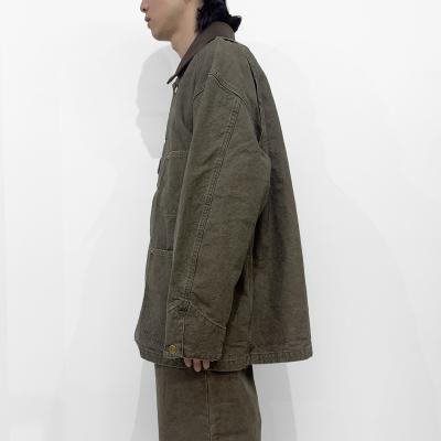 URU [ COTTON CANVAS COVERALL JACKET ] L.BROWN