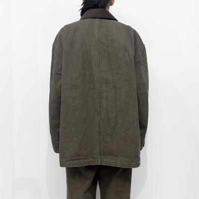 URU [ COTTON CANVAS COVERALL JACKET ] L.BROWN