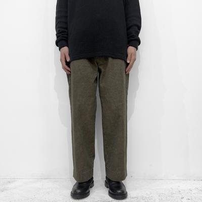 URU [ COTTON CANVAS STRAIGHT PANTS ] L.BROWN