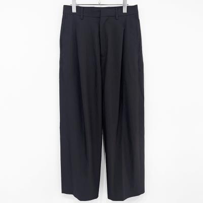 URU [ POLYESTER 1 TUCK PANTS ] D.NAVY