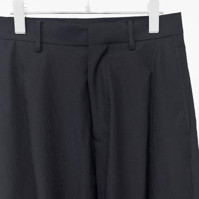 URU [ POLYESTER 1 TUCK PANTS ] D.NAVY