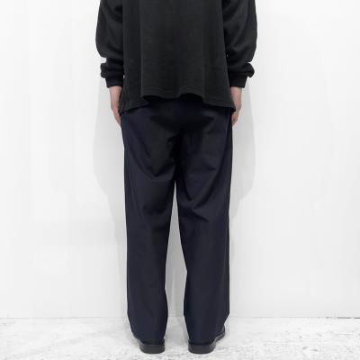 URU [ POLYESTER 1 TUCK PANTS ] D.NAVY