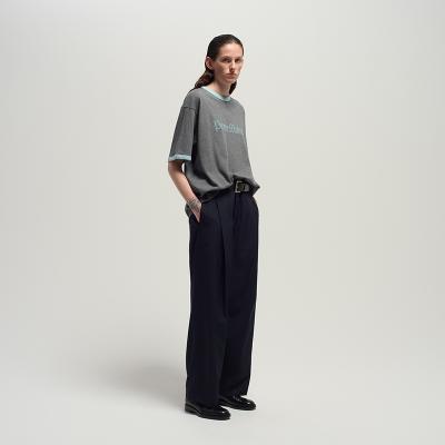 URU [ POLYESTER 1 TUCK PANTS ] D.NAVY