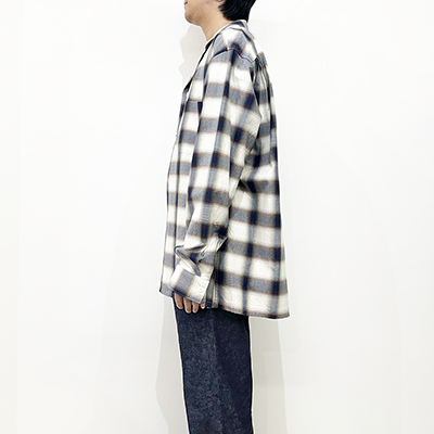 URU [ COTTON MODAL OPEN COLLAR L/S SHIRTS ] BROWN
