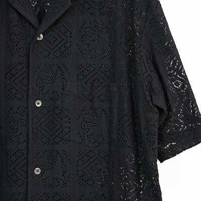 Sasquatchfabrix. [ JAH LION LACE H/S OC SHIRT ] BLACK