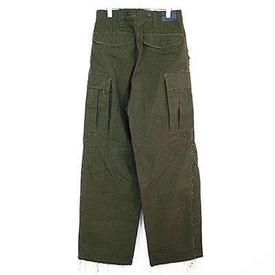 SUGARHILL [ RAW-EDGE CANVAS CARGO PANTS ] DARK KHAKI