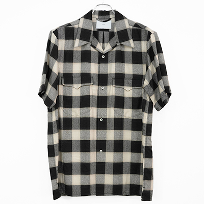 SUGARHILL [ OMBRE PLAID HALF SLEEVE BLOUSE ] SAND IVORY