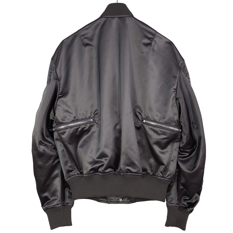 JOHN LAWRENCE SULLIVAN [ SATIN ZIP BOMBER JACKET ] GREY | ロイド
