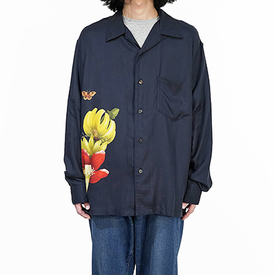 UNUSED [ US2316 (Open collar printed shirt) ] NAVY