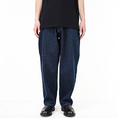 ESSAY [ BAGGY TUCKED JEANS (P-2) ] INDIGO DENIM