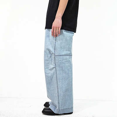 ESSAY [ BELTED FIELD PANTS (P-4) ] BLEACH DENIM