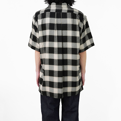 SUGARHILL [ OMBRE PLAID HALF SLEEVE BLOUSE ] SAND IVORY