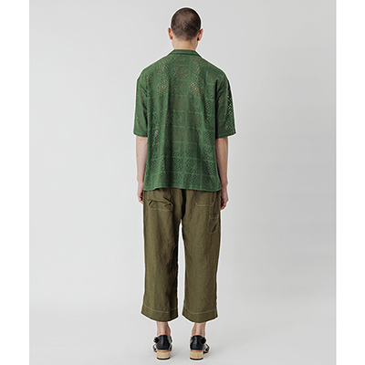 Sasquatchfabrix. [ JAH LION LACE H/S OC SHIRT ] GREEN | ロイド