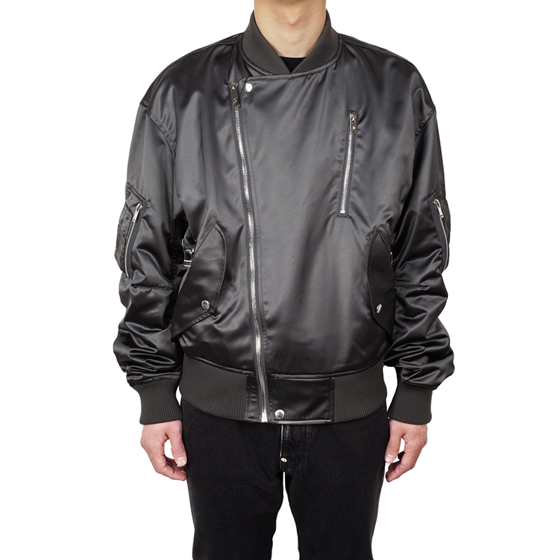 JOHN LAWRENCE SULLIVAN [ SATIN ZIP BOMBER JACKET ] GREY | ロイド