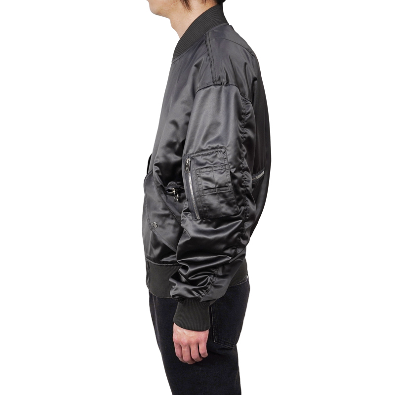 JOHN LAWRENCE SULLIVAN [ SATIN ZIP BOMBER JACKET ] GREY | ロイド