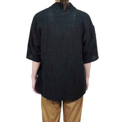 Sasquatchfabrix. [ KNIT LACE H/S HAORI ] BLACK